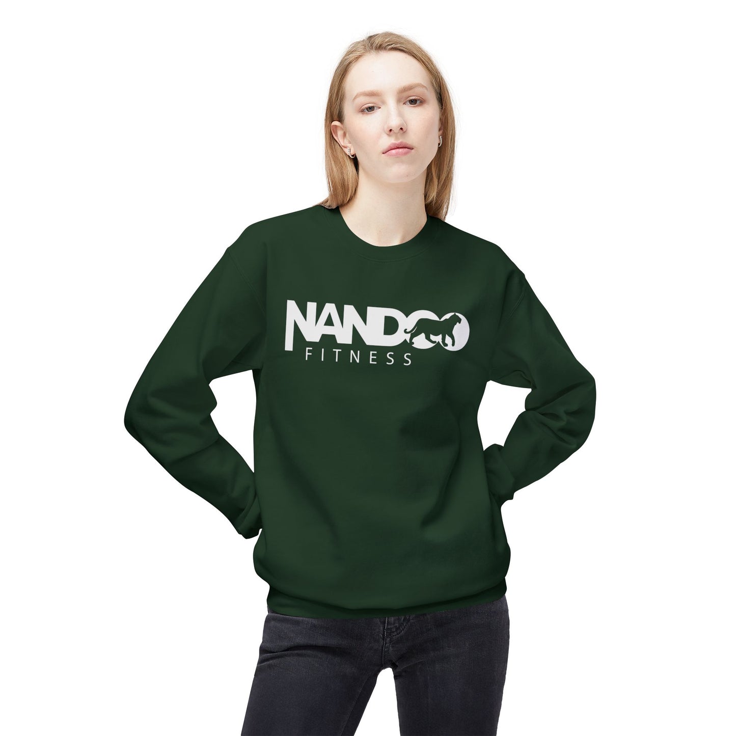 Nandoofitness UNISEX Fleece Crewneck Sweatshirt for Active Lifestyle